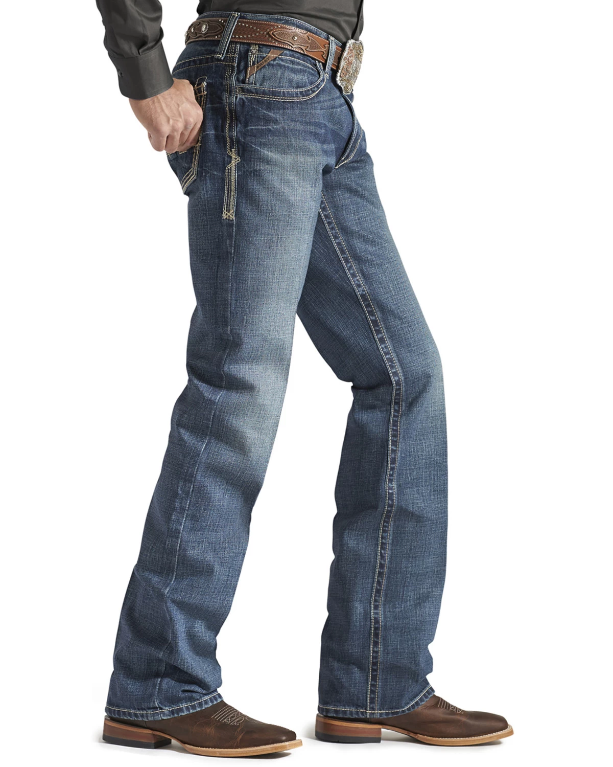 Ariat Men's M4 Gulch Medium Wash Low Rise Relaxed Bootcut Jeans - Tall 4 Ariat Men's M4 Gulch Medium Wash Low Rise Relaxed Bootcut Jeans - Tall - Image 2