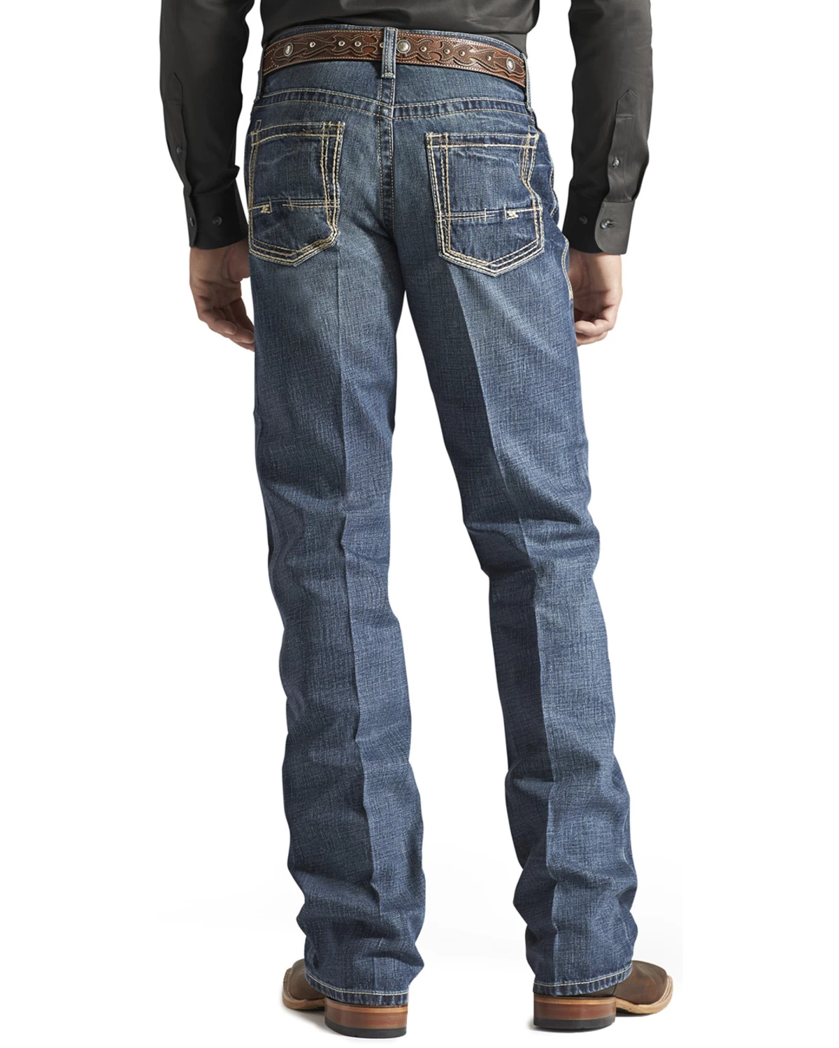 Ariat Men's M4 Gulch Medium Wash Low Rise Relaxed Bootcut Jeans - Tall 3 Ariat Men's M4 Gulch Medium Wash Low Rise Relaxed Bootcut Jeans - Tall
