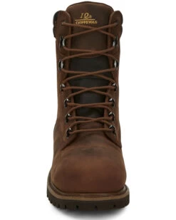Chippewa Men's Heavy Duty Waterproof & Insulated Aged Bark 8" Work Boots - Steel Toe -Western Cowboy World 050G26 D7 P5