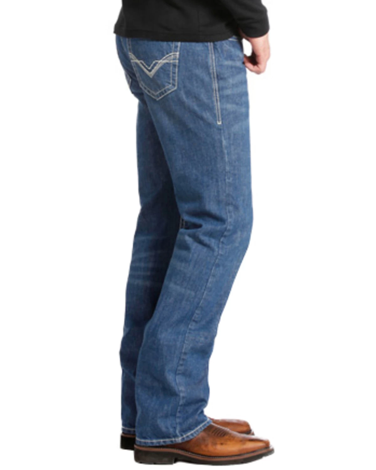 Rock & Roll Denim Men's FR Medium Wash Double Barrel Relaxed Fit Bootcut Jeans 4 Rock & Roll Denim Men's FR Medium Wash Double Barrel Relaxed Fit Bootcut Jeans - Image 2