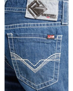 Rock & Roll Denim Men's FR Medium Wash Double Barrel Relaxed Fit Bootcut Jeans 9 Rock & Roll Denim Men's FR Medium Wash Double Barrel Relaxed Fit Bootcut Jeans -Western Cowboy World 0864K1 88 D2