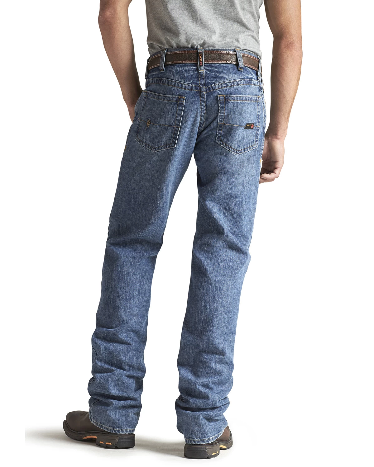 Ariat Men's FR M3 Medium Wash Loose Basic Stackable Straight Leg Jean 6 Ariat Men's FR M3 Medium Wash Loose Basic Stackable Straight Leg Jean - Image 4
