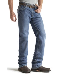 Ariat Men's FR M3 Medium Wash Loose Basic Stackable Straight Leg Jean 12 Ariat Men's FR M3 Medium Wash Loose Basic Stackable Straight Leg Jean -Western Cowboy World 086P41 N9 P2