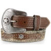 Nocona Men's Hair-On-Hide Star Concho Belt -Western Cowboy World 1202N9 22 P1