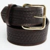 Double S Basketweave Embossed Money Pocket Leather Belt -Western Cowboy World 120N52 41 P1