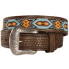 Nocona Beaded Inlay Leather Belt
