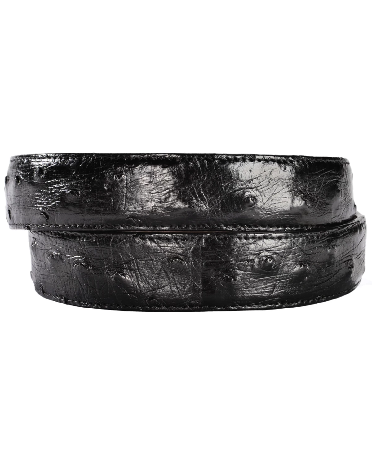 Lucchese Men's Black Full Quill Ostrich Leather Belt 4 Lucchese Men's Black Full Quill Ostrich Leather Belt - Image 2