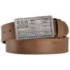 Justin Men's Flying High Flag Buckle Leather Belt -Western Cowboy World 120Z86 41 P1