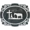 Montana Silversmiths Men's Gunmetal Christian Cowboy Buckle -Western Cowboy World 2000220376 040 P1