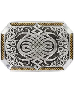 Montana Silversmiths Men's Silver Antiqued Celtic Knot Buckle