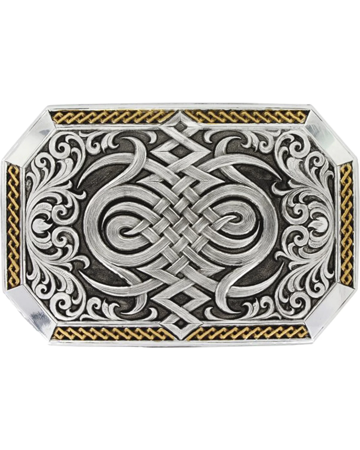 Montana Silversmiths Men's Silver Antiqued Celtic Knot Buckle 3 Montana Silversmiths Men's Silver Antiqued Celtic Knot Buckle