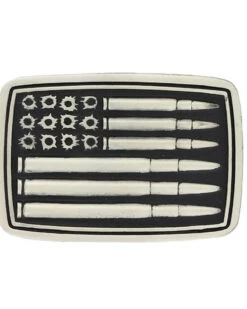 Montana Silversmiths Men's Silver Bullet Flag Attitude Buckle
