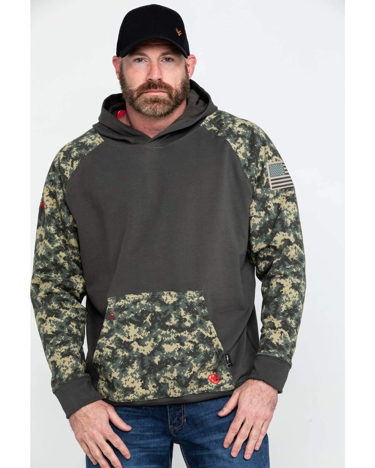Ariat Men's FR Durastretch Camo Patriot Hooded Work Sweatshirt - Tall 3 Ariat Men's FR Durastretch Camo Patriot Hooded Work Sweatshirt - Tall