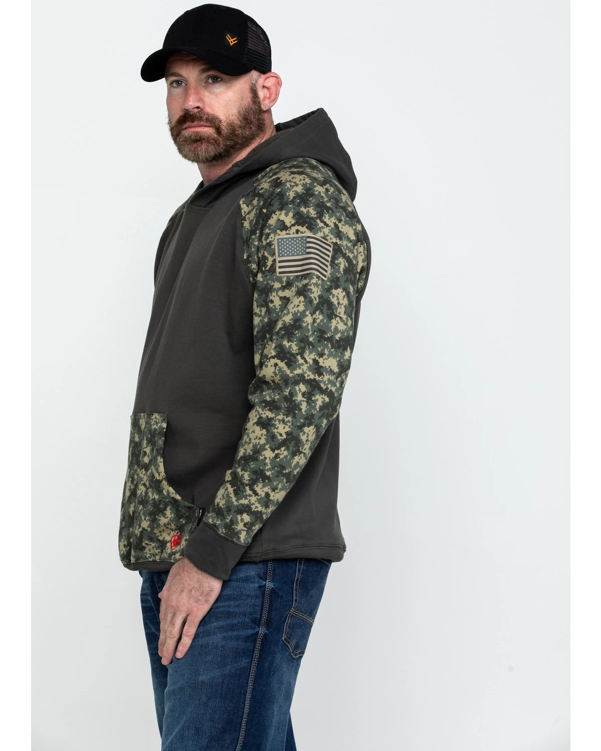 Ariat Men's FR Durastretch Camo Patriot Hooded Work Sweatshirt - Tall 5 Ariat Men's FR Durastretch Camo Patriot Hooded Work Sweatshirt - Tall - Image 3