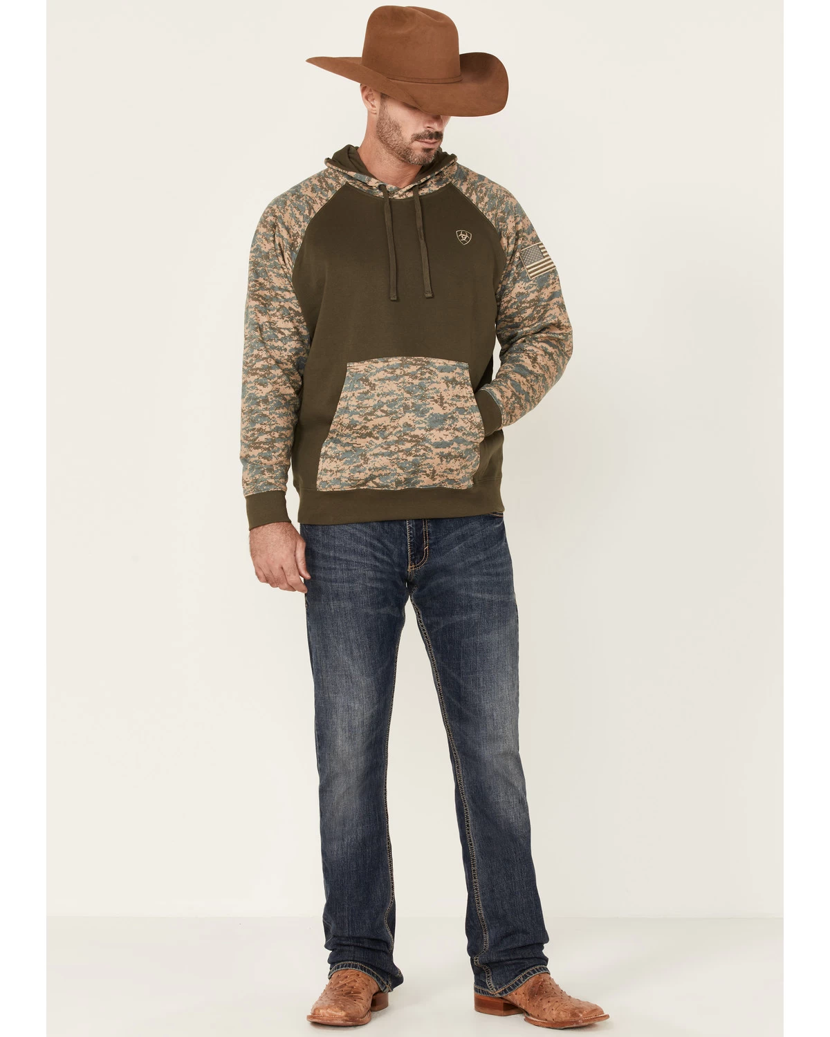 Ariat Men's Camo Patriot Hooded Sweatshirt 4 Ariat Men's Camo Patriot Hooded Sweatshirt - Image 2