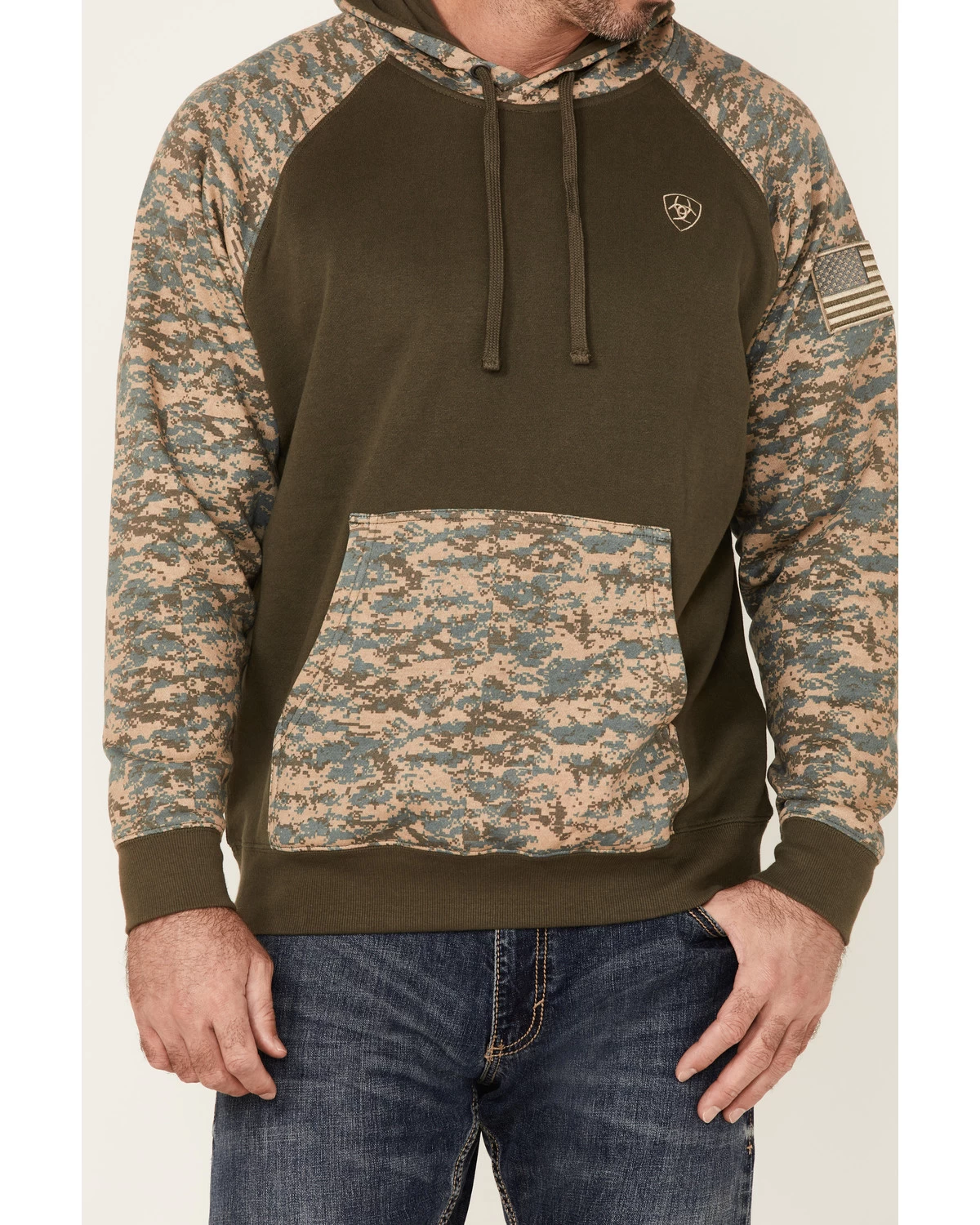 Ariat Men's Camo Patriot Hooded Sweatshirt 5 Ariat Men's Camo Patriot Hooded Sweatshirt - Image 3