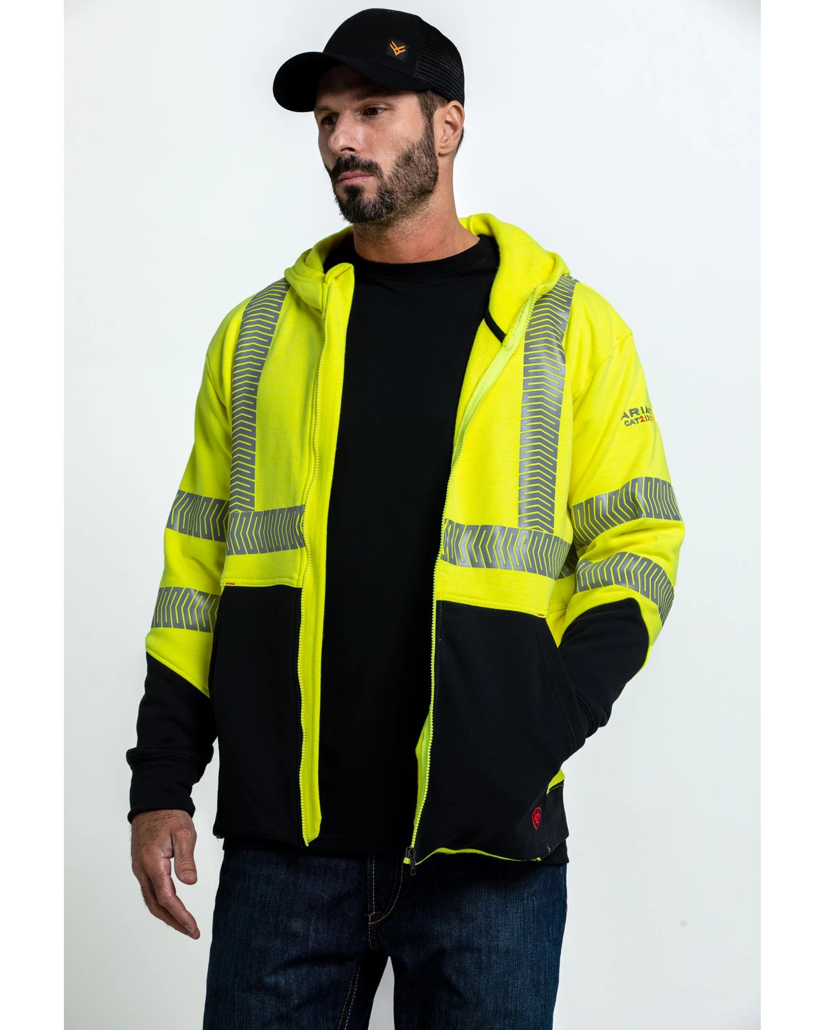 Ariat Men's FR Hi-Vis Full Zip Work Hooded Jacket 3 Ariat Men's FR Hi-Vis Full Zip Work Hooded Jacket