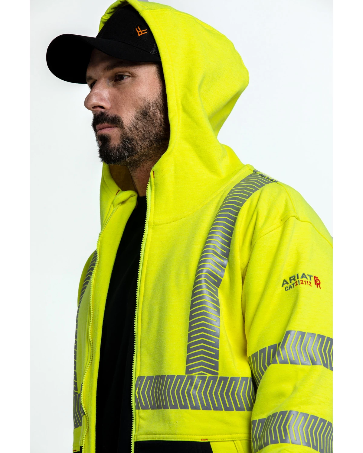 Ariat Men's FR Hi-Vis Full Zip Work Hooded Jacket 7 Ariat Men's FR Hi-Vis Full Zip Work Hooded Jacket - Image 5