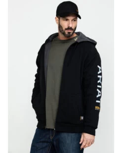 Ariat Men's Rebar All-Weather Full Zip Work Hooded Sweatshirt - Big & Tall -Western Cowboy World 2000282107 001 P3