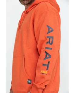 Ariat Men's Volcanic Heather Rebar Graphic Hooded Work Sweatshirt -Western Cowboy World 2000282118 803 P4