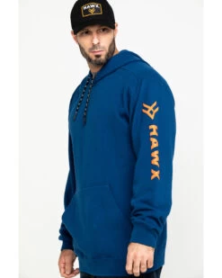 Hawx® Men's Logo Sleeve Performance Fleece Hooded Work Sweatshirt - Big & Tall -Western Cowboy World 2000284117 400 P3