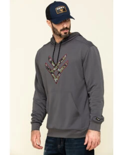 Hawx Men's Gray Tech Logo Hooded Work Sweatshirt - Tall -Western Cowboy World 2000297060 021 P3