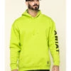 Ariat Men's Lime Heather Rebar Graphic Hooded Work Sweatshirt -Western Cowboy World 2000322153 300 P1