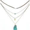 Prime Time Jewelry Women's 4-Piece Silver & Gold Turquoise Layered Necklace Set -Western Cowboy World 2000322182 710 P1