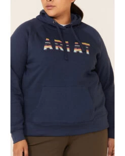 Ariat Women's R.E.A.L. Serape Logo Hoodie Sweatshirt - Plus -Western Cowboy World 2000322524 410 P3