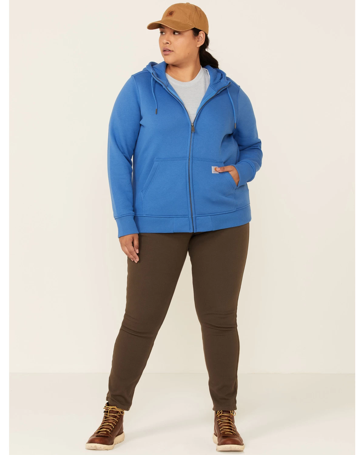 Carhartt Women's Clarksburg Zip-Front Hooded Work Sweatshirt - Plus 4 Carhartt Women's Clarksburg Zip-Front Hooded Work Sweatshirt - Plus - Image 2