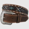 Lyntone Men's Basket Weave Southwestern Leather Belt -Western Cowboy World 2000331659 104 P1