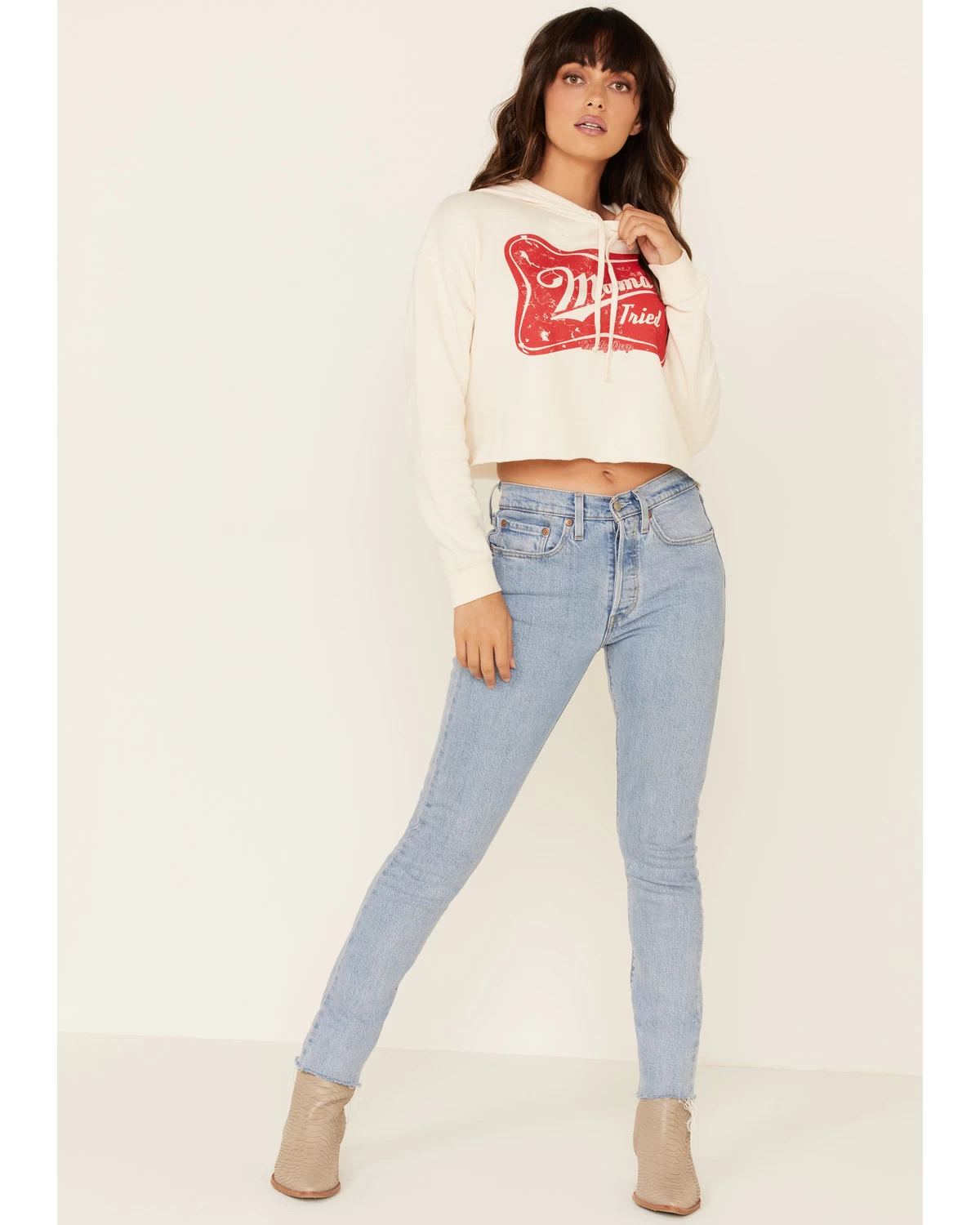 Country Deep Women's Mama Tried Graphic Cropped Hooded Sweatshirt 4 Country Deep Women's Mama Tried Graphic Cropped Hooded Sweatshirt - Image 2