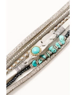 Prime Time Women's Feather Metallica Wrap Bracelet -Western Cowboy World 2000333946 040 P2