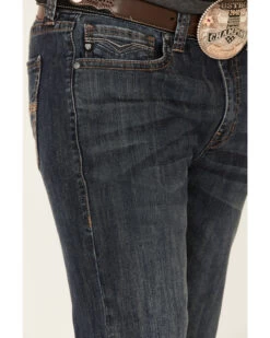 Rock & Roll Denim Men's Dark Vintage Double Barrel Stretch Relaxed Straight Jeans -Western Cowboy World 2000334315 400 P4