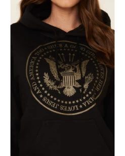 Ruby's Rubbish Women's She's A Good Girl USA Seal Graphic Hooded Sweatshirt -Western Cowboy World 2000337415 001 P3