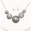 Prime Time Jewelry Women's 5 Concho Necklace And Earrings Set -Western Cowboy World 2000338299 040 P1