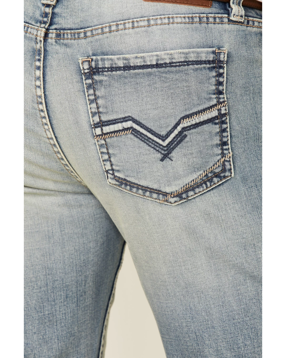 Moonshine Spirit Men's Wild West Light Wash Stretch Stackable Straight Jeans 6 Moonshine Spirit Men's Wild West Light Wash Stretch Stackable Straight Jeans - Image 4