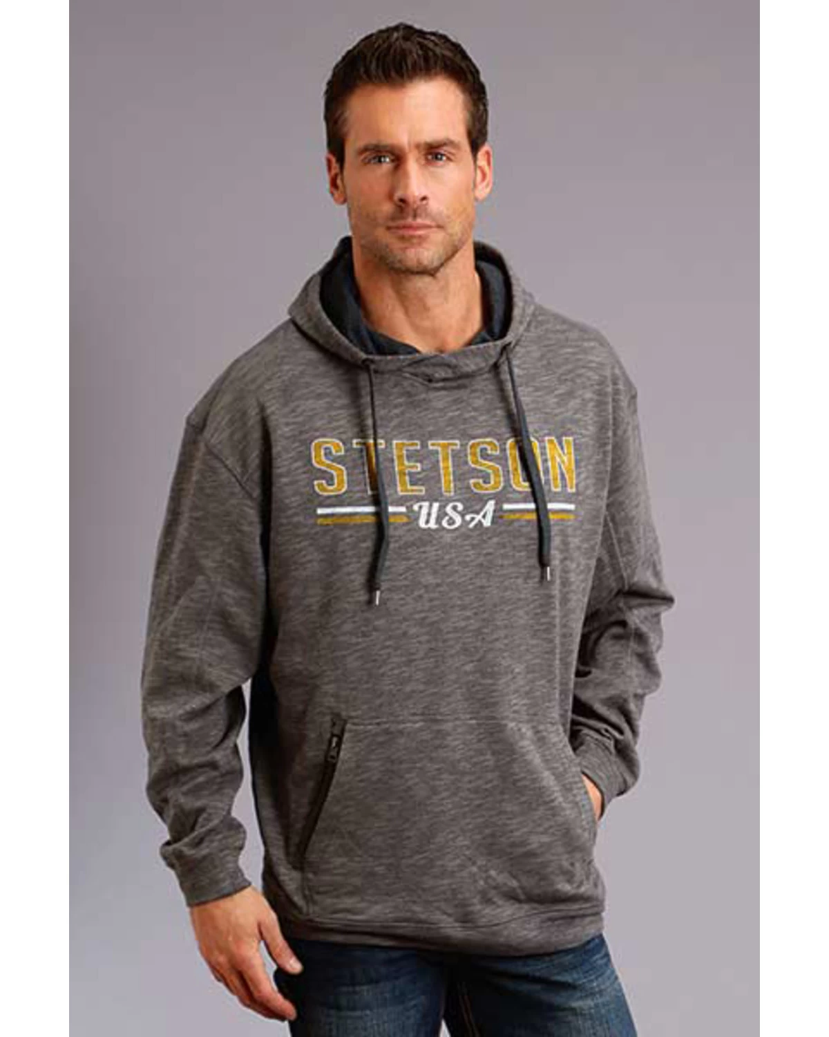 Stetson Men's USA Slub French Terry Hooded Sweatshirt 3 Stetson Men's USA Slub French Terry Hooded Sweatshirt