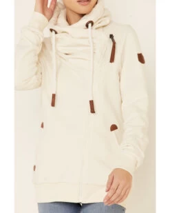 Wanakome Women's Oatmeal Hestia Asymmetrical Zip-Front Hoodie -Western Cowboy World 2000340617 104 P3