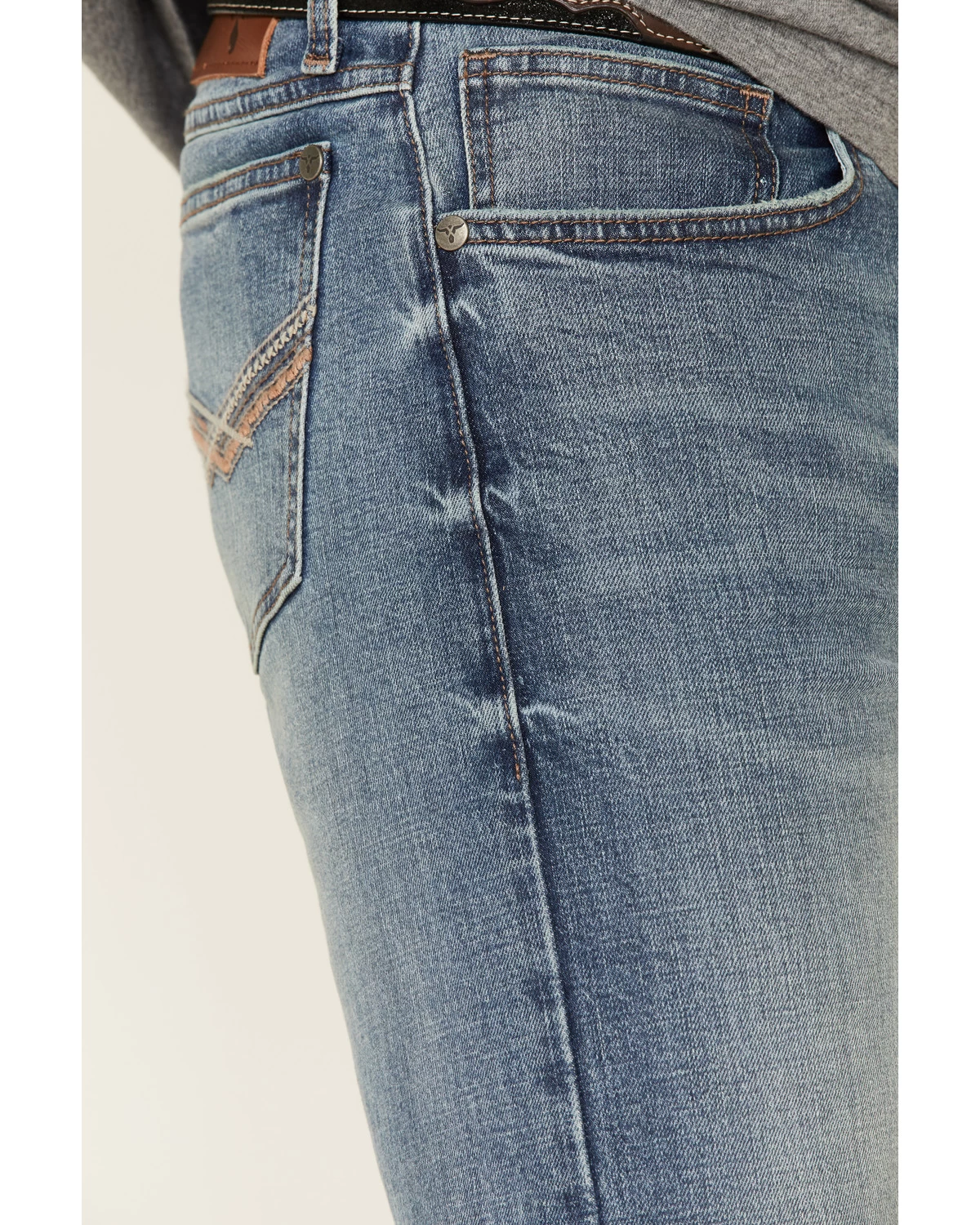 Wrangler 20X Men's Misty Vintage Light Wash Stretch Slim Bootcut Jeans 7 Wrangler 20X Men's Misty Vintage Light Wash Stretch Slim Bootcut Jeans - Image 5