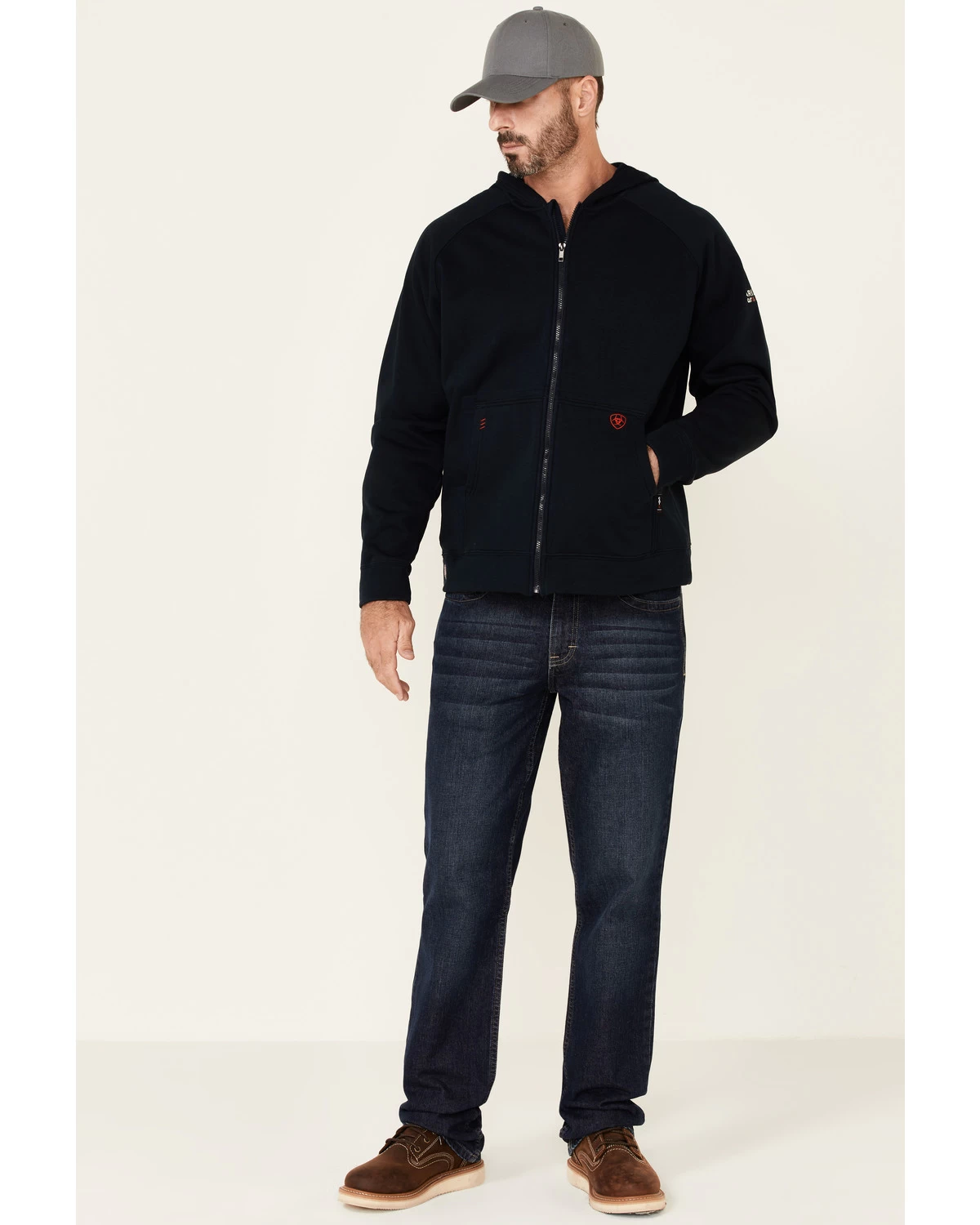 Ariat Men's FR Primo Fleece Alloy Flag Graphic Zip-Front Hooded Work Jacket 4 Ariat Men's FR Primo Fleece Alloy Flag Graphic Zip-Front Hooded Work Jacket - Image 2