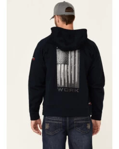 Ariat Men's FR Primo Fleece Alloy Flag Graphic Zip-Front Hooded Work Jacket 9 Ariat Men's FR Primo Fleece Alloy Flag Graphic Zip-Front Hooded Work Jacket -Western Cowboy World 2000341780 410 P4