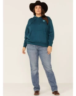 Ariat Women's Eurasian R.E.A.L Arm Logo Graphic Hoodie - Plus -Western Cowboy World 2000341892 410 P4