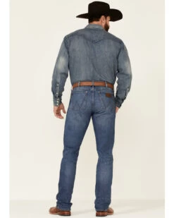 Wrangler Retro Premium Men's Harrick Dark Wash Stretch Slim Straight Jeans -Western Cowboy World 2000342091 400 P4