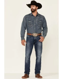 Wrangler 20X Men's Shore Medium Wash Stretch Slim Straight Jeans - Long