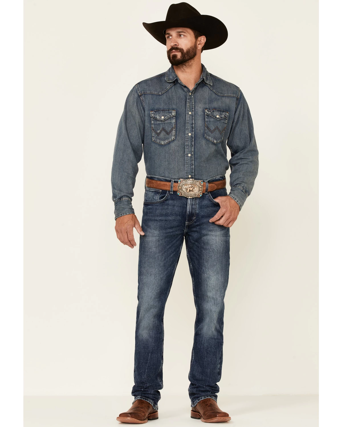 Wrangler 20X Men's Shore Medium Wash Stretch Slim Straight Jeans - Long 3 Wrangler 20X Men's Shore Medium Wash Stretch Slim Straight Jeans - Long