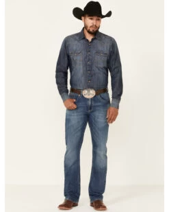 Rock 47 By Wrangler Men's Melody Medium Wash Stretch Slim Bootcut Jeans
