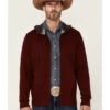 Hooey Men's Maroon Light Weight Logo Zip Hooded Jacket -Western Cowboy World 2000342376 640 P1