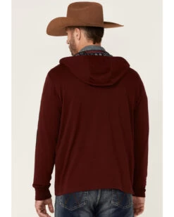 Hooey Men's Maroon Light Weight Logo Zip Hooded Jacket -Western Cowboy World 2000342376 640 P4
