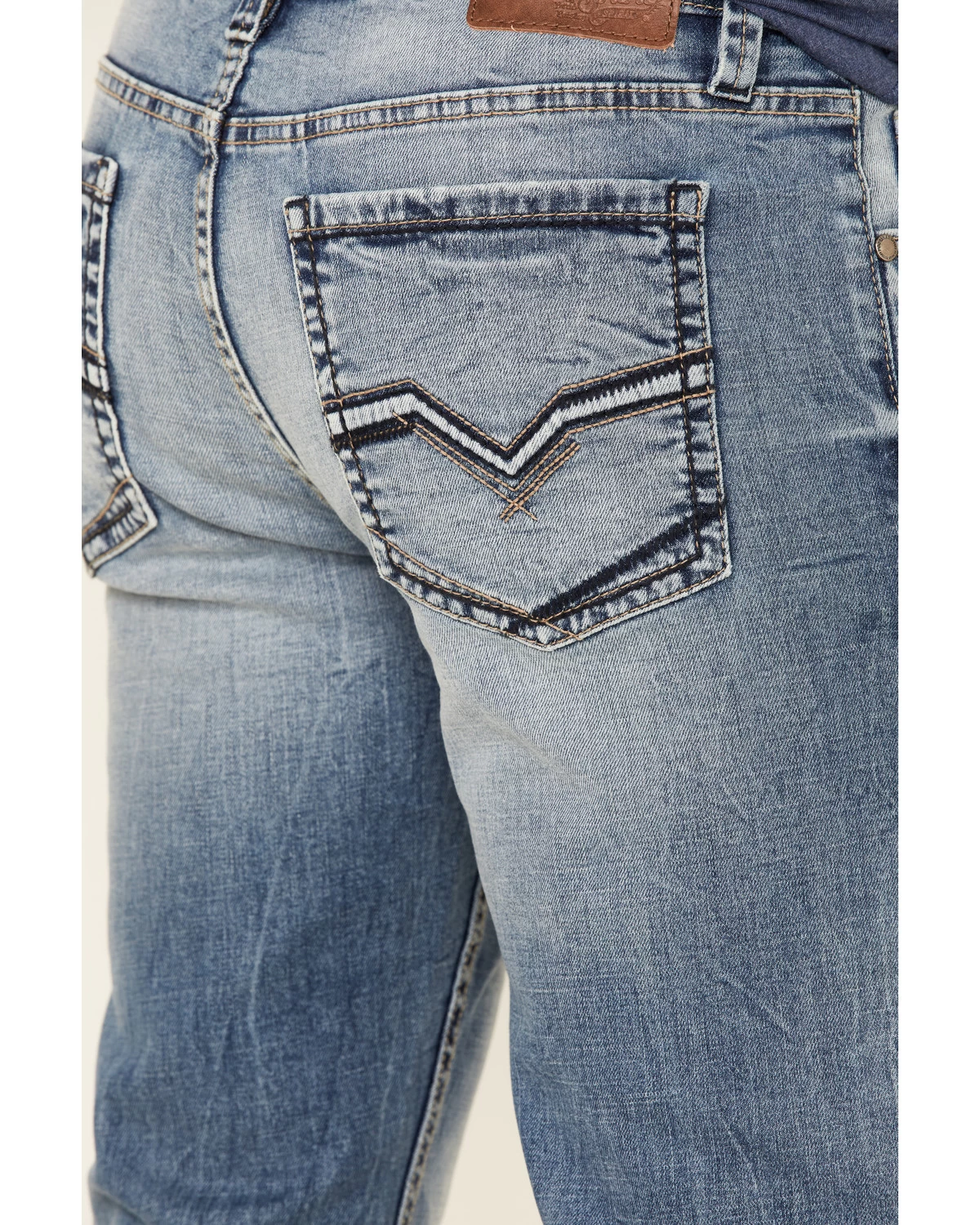 Moonshine Spirit Men's Grant Medium Wash Stretch Slim Straight Jeans 5 Moonshine Spirit Men's Grant Medium Wash Stretch Slim Straight Jeans - Image 3